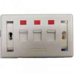 AMP US Style Decorator Faceplate Kit 2-Port Shutter, White, with Label 2-1427030-2