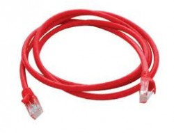 AMP 1-1859249-0 Category 6 Cable Assembly, Unshielded, RJ45-RJ45, SL, 10Ft, Red