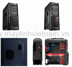Vỏ máy tính (case) Vicom Full ATX X5-R - Đen-Đỏ