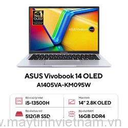 Laptop Asus Vivobook 14 OLED A1405VA-KM095W (Core i5-13500H | 16GB | 512GB | Intel Iris Xe | 14 inch 2.8K OLED | Win 11 | Bạc)