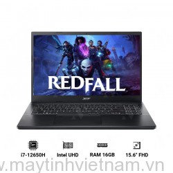 Laptop Acer Aspire 7 A715-76-728X NH.QGESV.008 (Intel Core i7-12650H | 16GB | 512GB | Intel UHD | 15.6 inch FHD | Win 11 | Đen)