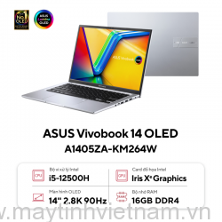 Laptop Asus Vivobook 14 OLED A1405ZA-KM264W (Intel Core i5-12500H | 16GB | 512GB | Intel Iris Xe | 14 inch 2.8K | Win 11 | Bạc)