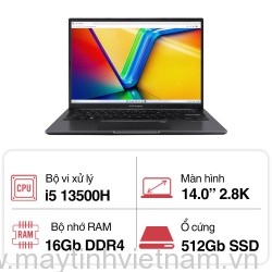 Laptop Asus Vivobook 14 OLED A1405VA-KM257W (Intel Core i5-13500H | 16GB | 512GB | Intel Iris Xe | 14 inch 2.8K OLED | Win 11 | Đen)