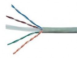 AMP Category 5e UTP Cable (200MHz), 4-Pair, 24AWG, Solid, CM, 305m, White 6-219590-2