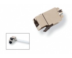 AMP Category 5E Modular Jack, Shielded, RJ45, SL, T568A/B, Almond 1375189-1