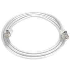 AMP 1933885-7 Category 6A Cable Assembly, shielded, RJ45-RJ45, SL, 7Ft, White 