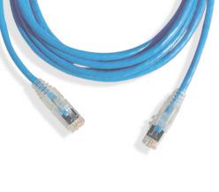 AMP 1-1859239-0 Category 5e Cable Assembly, Unshielded, RJ45-RJ45, SL, 10Ft, Blue