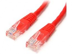 AMP 1859241-4 Category 5e Cable Assembly, Unshielded, RJ45-RJ45, SL, 4Ft, Red