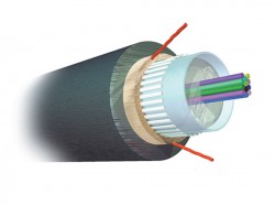 AMP 1-1427449-2 Fiber Optic Cable, Outside Plant, 4-Fiber, OM2, Dielectric Jacket