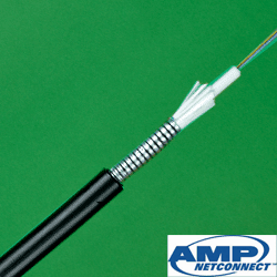 AMP 1-1427431-3 Fiber Optic Cable, Outside Plant, 4-Fiber, OM3, Armored Jacket