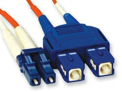 AMP 2105032-3 Fiber Optic Cable Assembly, Duplex LC to Duplex SC, OS2, 3m